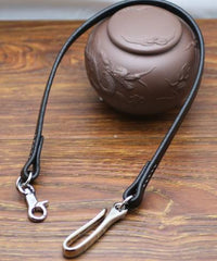 Cool Men's Handmade Leather 21‘’ Pants Black Chain Biker Wallet Chains For Men - imessengerbags