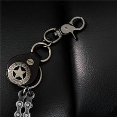 Cool Men's Silver Double Bike Chain Pants Chain Punk Biker Wallet Chain For Men - imessengerbags