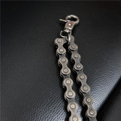 Cool Men's Silver Double Bike Chain Pants Chain Punk Biker Wallet Chain For Men - imessengerbags