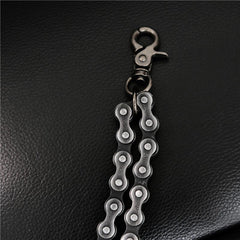 Cool Men's Silver Double Bike Chain Pants Chain Punk Biker Wallet Chain For Men - imessengerbags