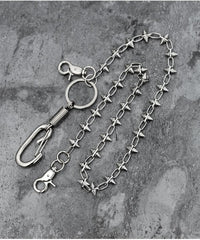 Cool Men's Spike Hip Hop Long Stainless Steel Pants Chain Biker Wallet Chain For Men - imessengerbags
