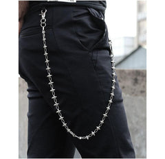 Cool Men's Spike Hip Hop Long Stainless Steel Pants Chain Biker Wallet Chain For Men - imessengerbags