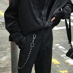 Cool Men's Spike Hip Hop Long Stainless Steel Pants Chain Biker Wallet Chain For Men - imessengerbags