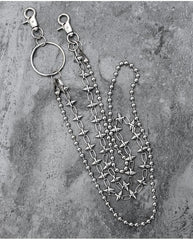 Cool Men's Spike Hip Hop Long Stainless Steel Pants Chain Biker Wallet Chain For Men - imessengerbags