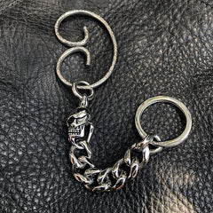 Cool Men's Stainless Steel Skull Key Chain Pants Chains Biker Wallet Chain For Men - imessengerbags