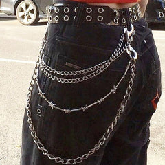 Cool Men's Rock Puck Long Stainless Steel Pants Chain Biker Wallet Chain For Men - imessengerbags