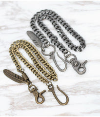 Cool Men's Skull Long Feather Pendant Hip Hop Stainless Steel Pants Chain Biker Wallet Chain For Men - imessengerbags