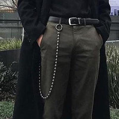 Fashion Men's Women's Beaded Double Stainless Steel Long Pants Chains Biker Wallet Chain For Men - imessengerbags