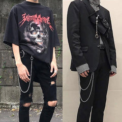 Fashion  Men's Women's Silver Bead Long Biker Wallet Chain Pants Chain For Men - imessengerbags