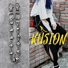 Cool Men's Skull Silver Jeans Chain Jean Chain Long Biker Wallet Chain Pants Chain For Men - imessengerbags