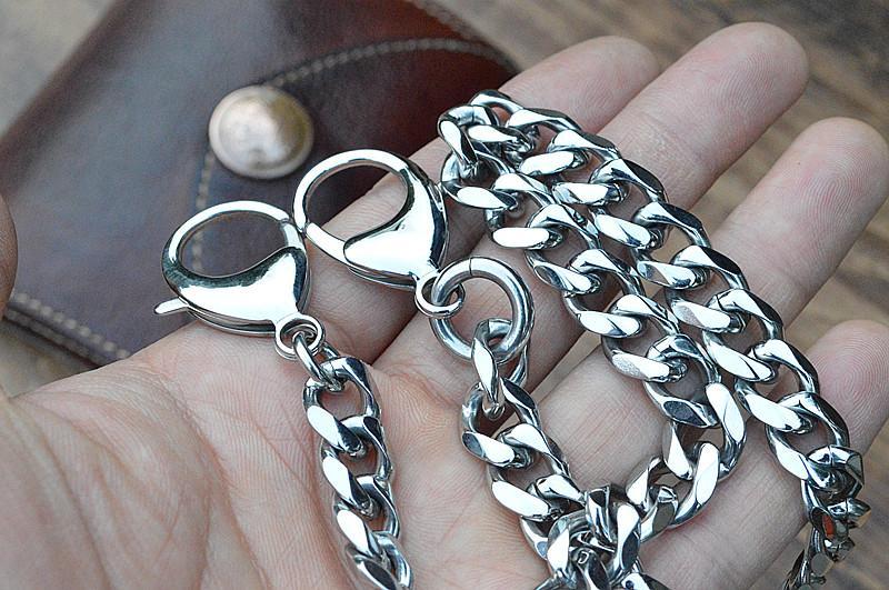 Cool Men's Women's Stainless Steel 18'' Silver Wallet Chain Pants