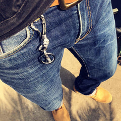 Cool Men's Stainless Steel Skull Biker Key Chain Punk Belt Chain For Men - imessengerbags
