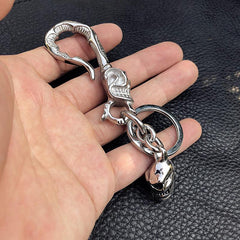 Cool Men's Stainless Steel Skull Biker Key Chain Punk Belt Chain For Men - imessengerbags
