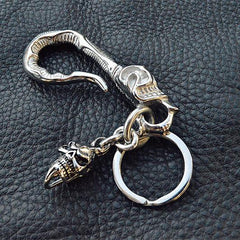 Cool Men's Stainless Steel Skull Biker Key Chain Punk Belt Chain For Men - imessengerbags