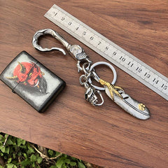 Cool Men's Stainless Steel Skull Biker Key Chain Punk Belt Chain For Men - imessengerbags