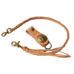 Cool Men's handmade Braided Chain Biker Wallet Chain Leather Pants For Men - imessengerbags