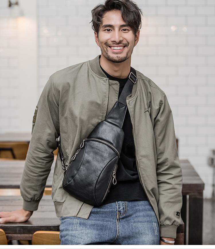 Leather one sales shoulder backpack