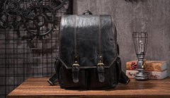 Cool Mens Leather 14inch Laptop Backpack Travel Backpacks Leather School Backpack for Men