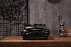 Cool Mens Leather 14inch Laptop Backpack Travel Backpacks Leather School Backpack for Men