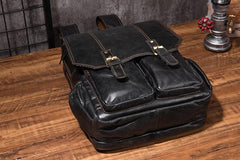 Cool Mens Leather 14inch Laptop Backpack Travel Backpacks Leather School Backpack for Men