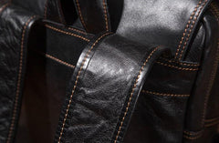 Cool Mens Leather 14inch Laptop Backpack Travel Backpacks Leather School Backpack for Men