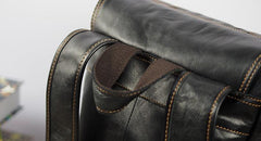 Cool Mens Leather 14inch Laptop Backpack Travel Backpacks Leather School Backpack for Men