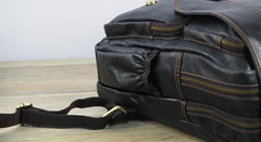 Cool Mens Leather 14inch Laptop Backpack Travel Backpacks Leather School Backpack for Men