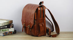 Cool Mens Leather 14inch Laptop Backpack Travel Backpacks Leather School Backpack for Men