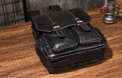 Cool Mens Leather 14inch Laptop Backpack Travel Backpacks Leather School Backpack for Men