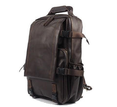 Cool Mens Leather 15inch Laptop Backpack Satchel Backpack Leather School Backpack for Men