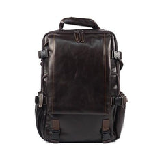 Cool Mens Leather 15inch Laptop Backpack Satchel Backpack Leather School Backpack for Men