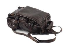 Cool Mens Leather 15inch Laptop Backpack Satchel Backpack Leather School Backpack for Men