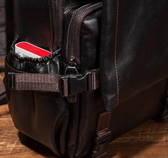 Cool Mens Leather 15inch Laptop Backpack Satchel Backpack Leather School Backpack for Men