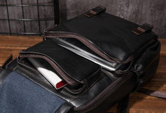 Cool Mens Leather 15inch Laptop Backpack Satchel Backpack Leather School Backpack for Men