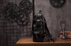 Cool Mens Leather 15inch Laptop Backpack Satchel Backpack Leather School Backpack for Men