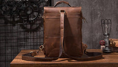 Cool Mens Leather Backpack School Backpack Leather Laptop Backpack for Men - imessengerbags