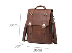 Cool Mens Leather Backpack School Backpack Leather Laptop Backpack for Men - imessengerbags