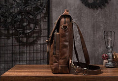 Cool Mens Leather Backpack School Backpack Leather Laptop Backpack for Men - imessengerbags