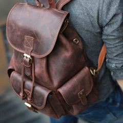 Cool Mens Leather Backpacks Travel Backpacks Laptop Backpacks for Men - imessengerbags