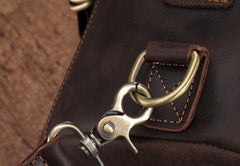 Cool Mens Leather Barrel Backpack Overnight Bag Travel Backpack Weekender Bag for men
