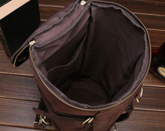 Cool Mens Leather Barrel Backpack Overnight Bag Travel Backpack Weekender Bag for men