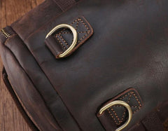 Cool Mens Leather Barrel Backpack Overnight Bag Travel Backpack Weekender Bag for men