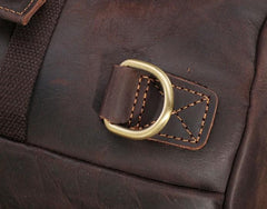 Cool Mens Leather Barrel Backpack Overnight Bag Travel Backpack Weekender Bag for men