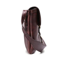 Cool Mens Leather Country Side Bag Small Saddle Messenger bag Shoulder bag For Men - imessengerbags