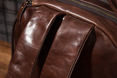Cool Mens Leather School Backpack Satchel Backpacks Leather Travel Backpack for Men - imessengerbags