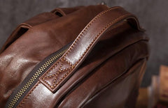 Cool Mens Leather School Backpack Satchel Backpacks Leather Travel Backpack for Men - imessengerbags
