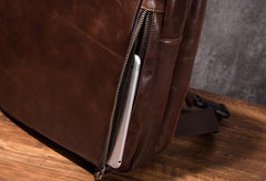 Cool Mens Leather School Backpack Satchel Backpacks Leather Travel Backpack for Men - imessengerbags