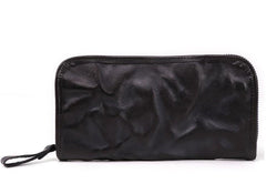 COOL MENS LEATHER ZIPPER LONG CLUTCH WALLETs ZIPPER VINTAGE LONG WALLET FOR MEN