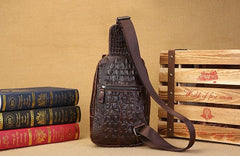 Cool Mens Leather Sling Bag One Shoulder Backpacks Sling Crossbody Backpack For Men - imessengerbags