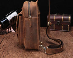 Cool Mens Leather Sling Bag One Shoulder Backpack Sling Crossbody Bag For Men